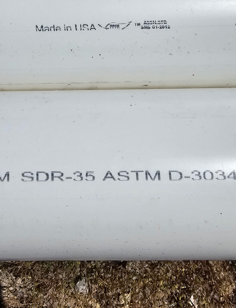 SDR40 vs SDR35 drain pipe